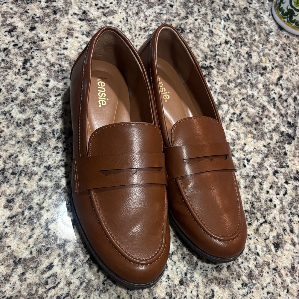 Women’s Brown Leather Penny Loafers